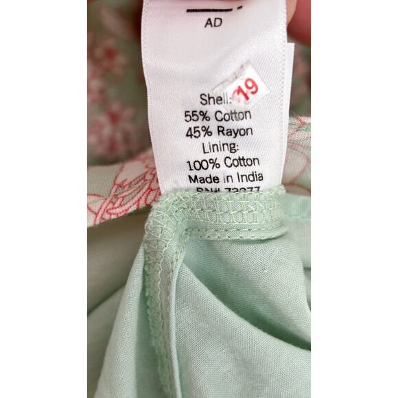 LC Lauren Conrad Womens Peacock Floral Wrap Blouse Short Sleeve XL Green NWT - Picture 13 of 13